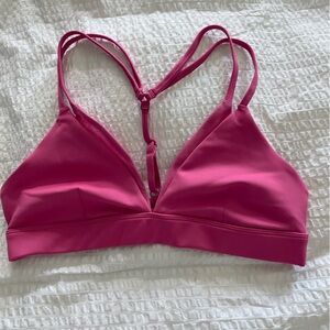 alo pink sports bra